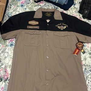 NWT hard rock short sleeve patch button down
